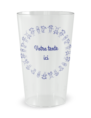 Gobelet transparent de face - ronde enfants - Ecocup