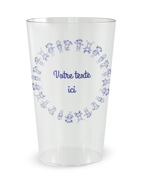 Gobelet transparent de face - ronde enfants - Ecocup