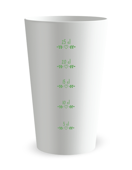 Gobelet blanc Graduation - ambiance nature - Ecocup