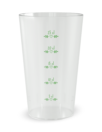 Gobelet transparent de face - ambiance nature - Ecocup 2
