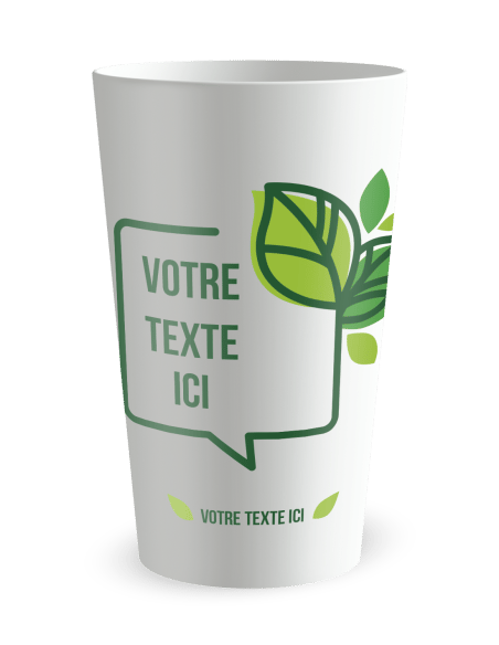 Gobelet blanc de face - ambiance nature - Ecocup