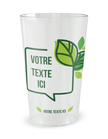 Gobelet transparent de face - ambiance nature - Ecocup
