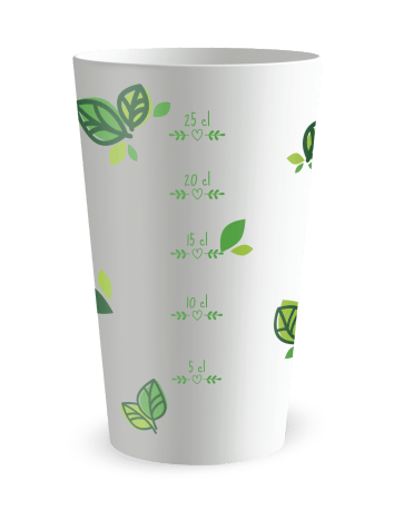 Gobelet blanc de face - cercle végétal - Ecocup 2
