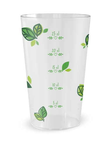 Gobelet transparent Graduation - cercle végétal - Ecocup
