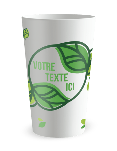 Gobelet blanc de face - cercle végétal - Ecocup