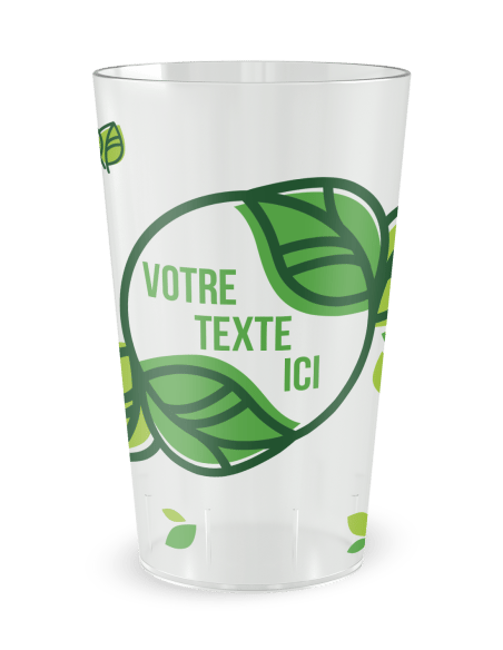 Gobelet transparent de face - cercle végétal - Ecocup