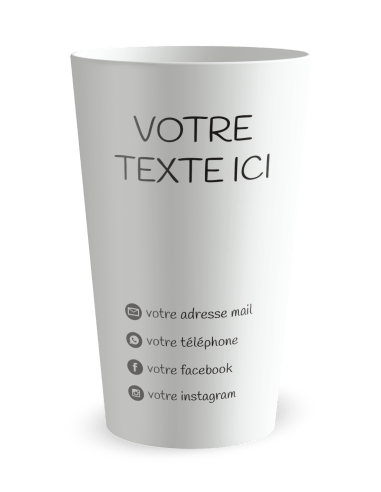 Gobelet blanc de dos- carte de visite - Ecocup