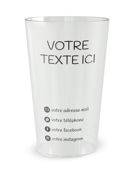 Gobelet transparent de dos - carte de visite - Ecocup