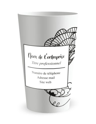 Gobelet blanc de face - entreprise carte de visite chic - Ecocup