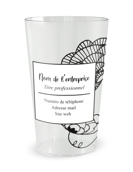 Gobelet transparent de face - entreprise carte de visite chic - Ecocup