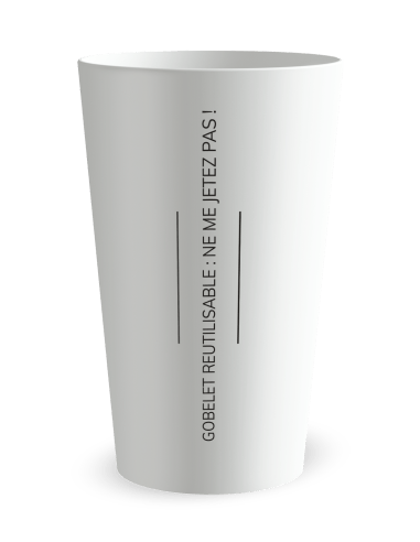 Gobelet blanc de dos - entreprise carte de visite design - Ecocup