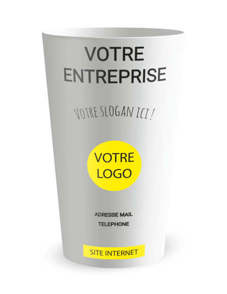 Gobelet blanc de face - entreprise carte de visite graduation - Ecocup