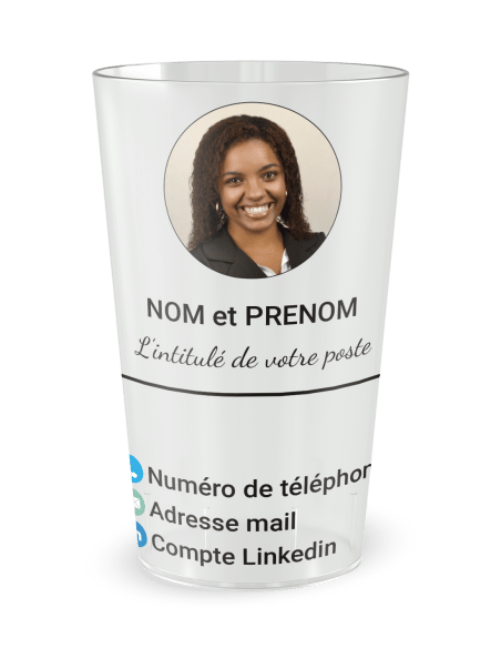 Gobelet transparent de face - entreprise carte de visite indépendant - Ecocup