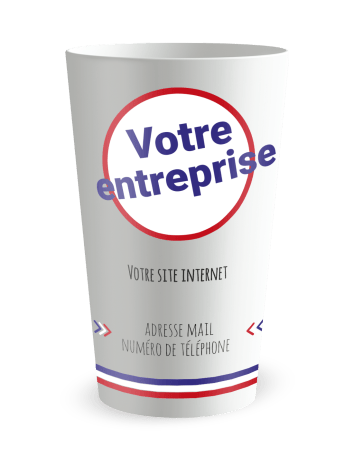 Gobelet blanc de face - entreprise carte de visite Made in France - Ecocup