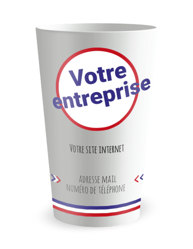 Gobelet blanc de face - entreprise carte de visite Made in France - Ecocup