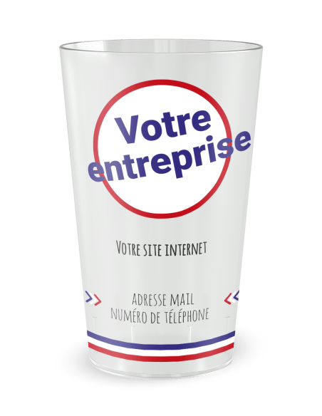 Gobelet transparent de face - entreprise carte de visite Made in France - Ecocup
