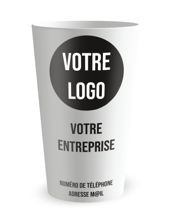 Gobelet blanc de face - carte de visite minimaliste - Ecocup