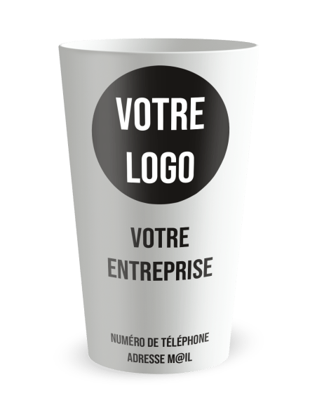 Gobelet blanc de face - carte de visite minimaliste - Ecocup