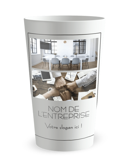 Gobelet blanc de face - entreprise carte de visite photos - Ecocup