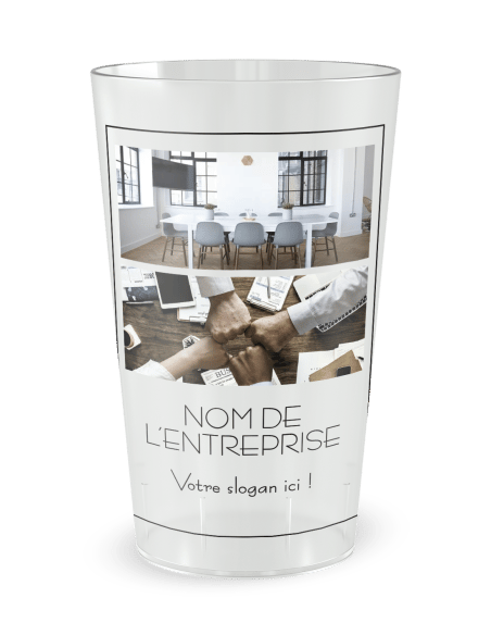 Gobelet transparent de face - entreprise carte de visite photos - Ecocup