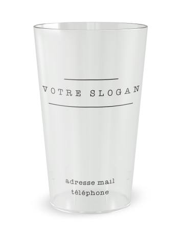 Gobelet transparent de dos - entreprise carte de visite social media - Ecocup 2