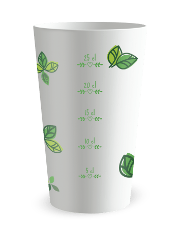 Gobelet blanc de face - verdure sauvage - Ecocup 2