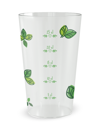 Gobelet transparent Graduation - verdure sauvage - Ecocup