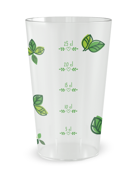 Gobelet transparent Graduation - verdure sauvage - Ecocup
