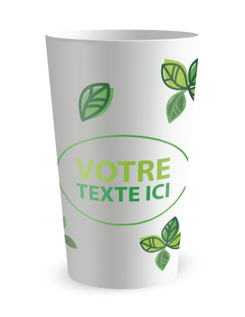 Gobelet blanc de face - verdure sauvage - Ecocup