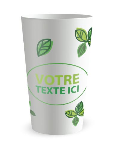 Gobelet blanc de face - verdure sauvage - Ecocup