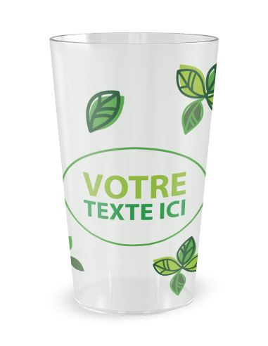Gobelet transparent de face - verdure sauvage - Ecocup