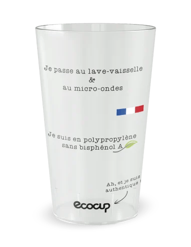 Gobelet transparent de dos - entreprise ecocup authentique - Ecocup