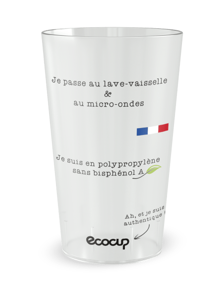Gobelet transparent de dos - entreprise ecocup authentique - Ecocup