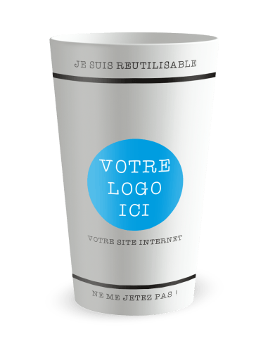 Gobelet blanc de face - entreprise ecocup authentique - Ecocup