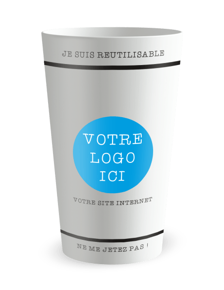 Gobelet blanc de face - entreprise ecocup authentique - Ecocup
