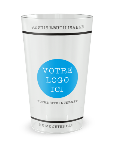 Gobelet transparent de face - entreprise ecocup authentique - Ecocup