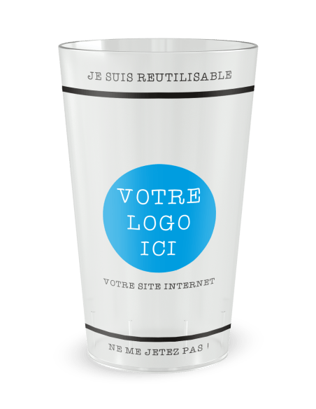 Gobelet transparent de face - entreprise ecocup authentique - Ecocup