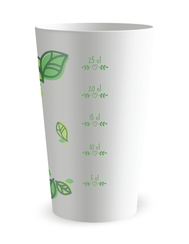 Gobelet blanc Graduation - végétal feuilles - Ecocup