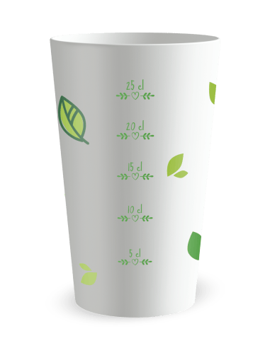 Gobelet blanc Graduation - pluie de feuilles - Ecocup