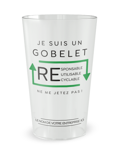Gobelet transparent de face - entreprise réutilisable responsable - Ecocup