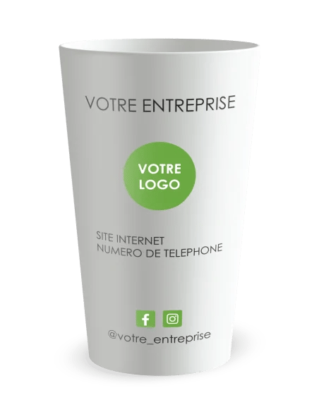 Gobelet blanc de dos - entreprise ne me jetez pas - Ecocup