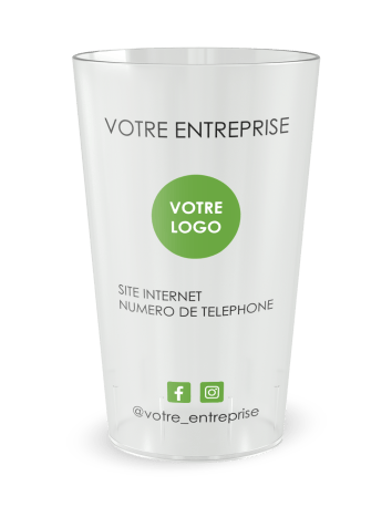 Gobelet transparent de face - entreprise ne me jetez pas - Ecocup 2