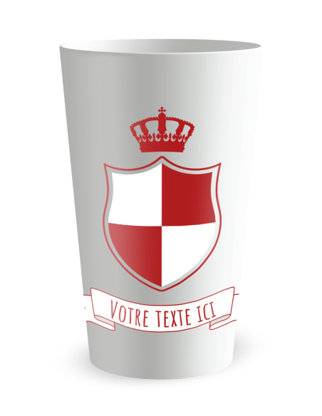 Gobelet blanc de face - blason et couronne - Ecocup