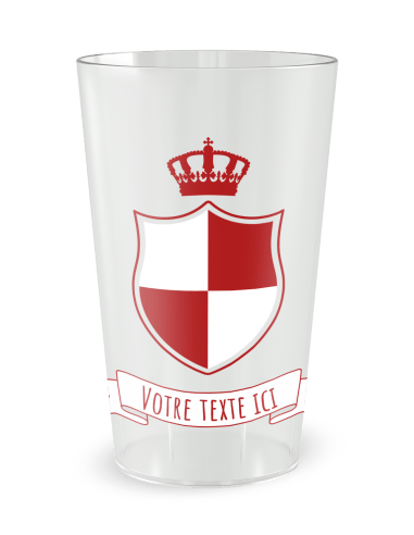 Gobelet transparent de face - blason et couronne - Ecocup