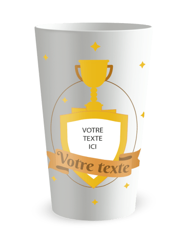 Gobelet blanc de face - coupe et victoire - Ecocup