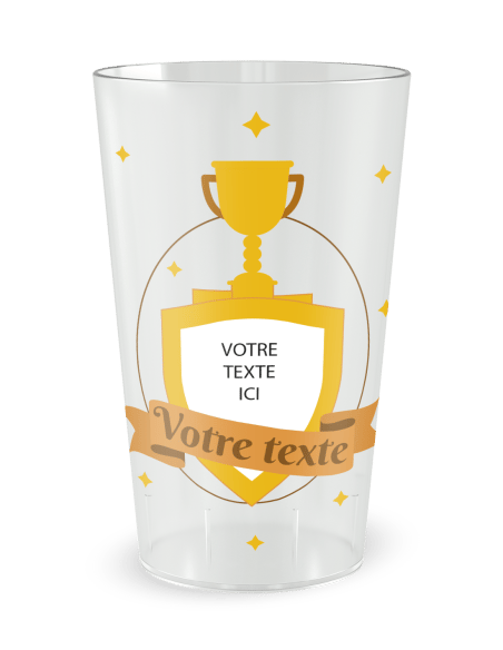 Gobelet transparent de face - coupe et victoire - Ecocup