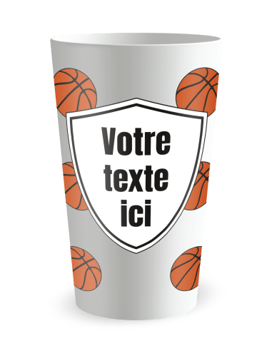 Gobelet blanc de face - Ecocup basketball - Ecocup