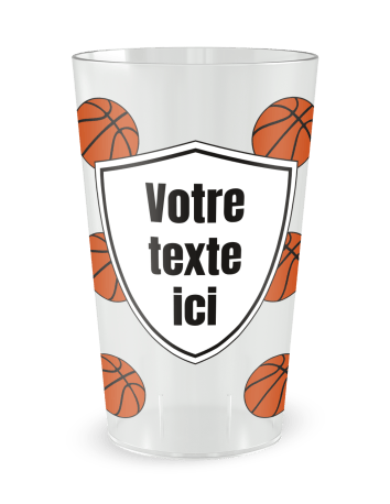 Gobelet transparent de face - Ecocup basketball - Ecocup
