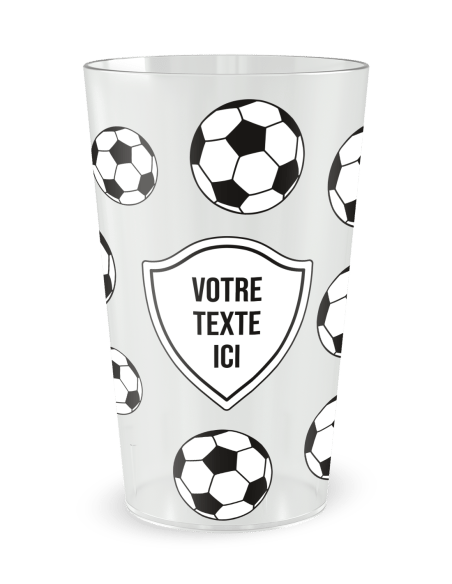 Gobelet transparent de face - football - Ecocup