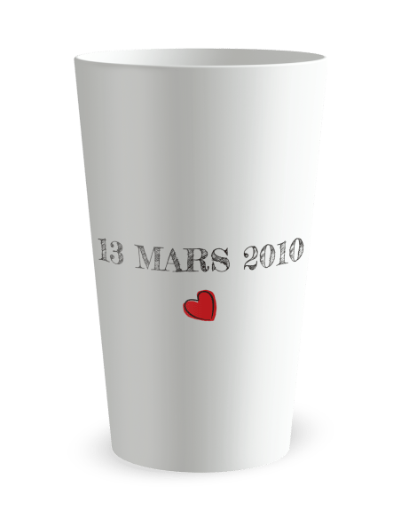 Gobelet blanc de dos - mariage anniversaire - Ecocup